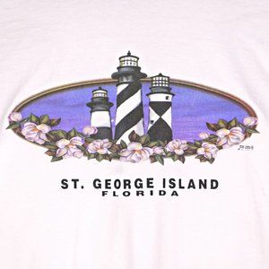 St. George Island Florida White Short Sleeve T-Shirt Size M (38-40)